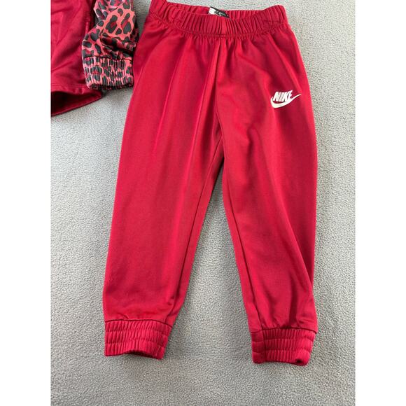 Nike jacket and pants track‎ outfit size 24 burgundy/red and black leopard print - Picture 2 of 8